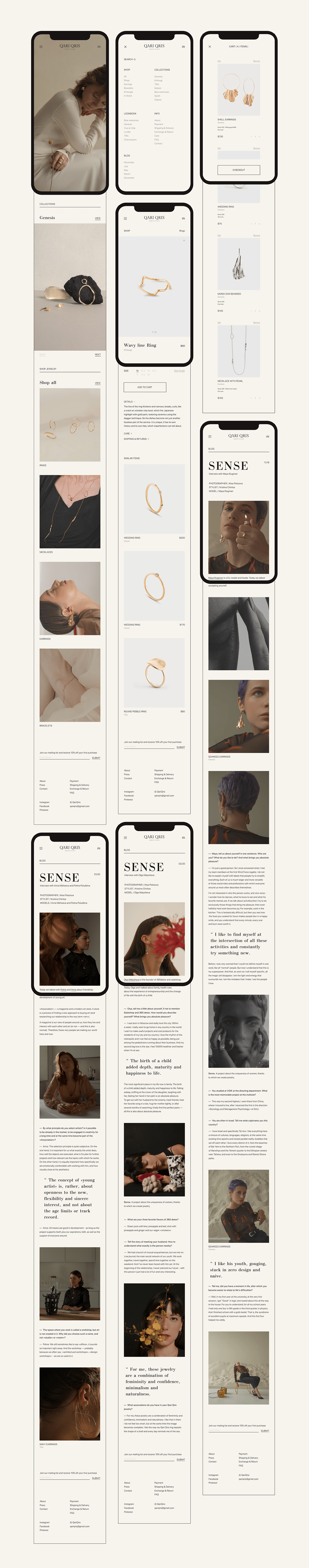 brand concept jewelry minimal store typography   UI ux Web