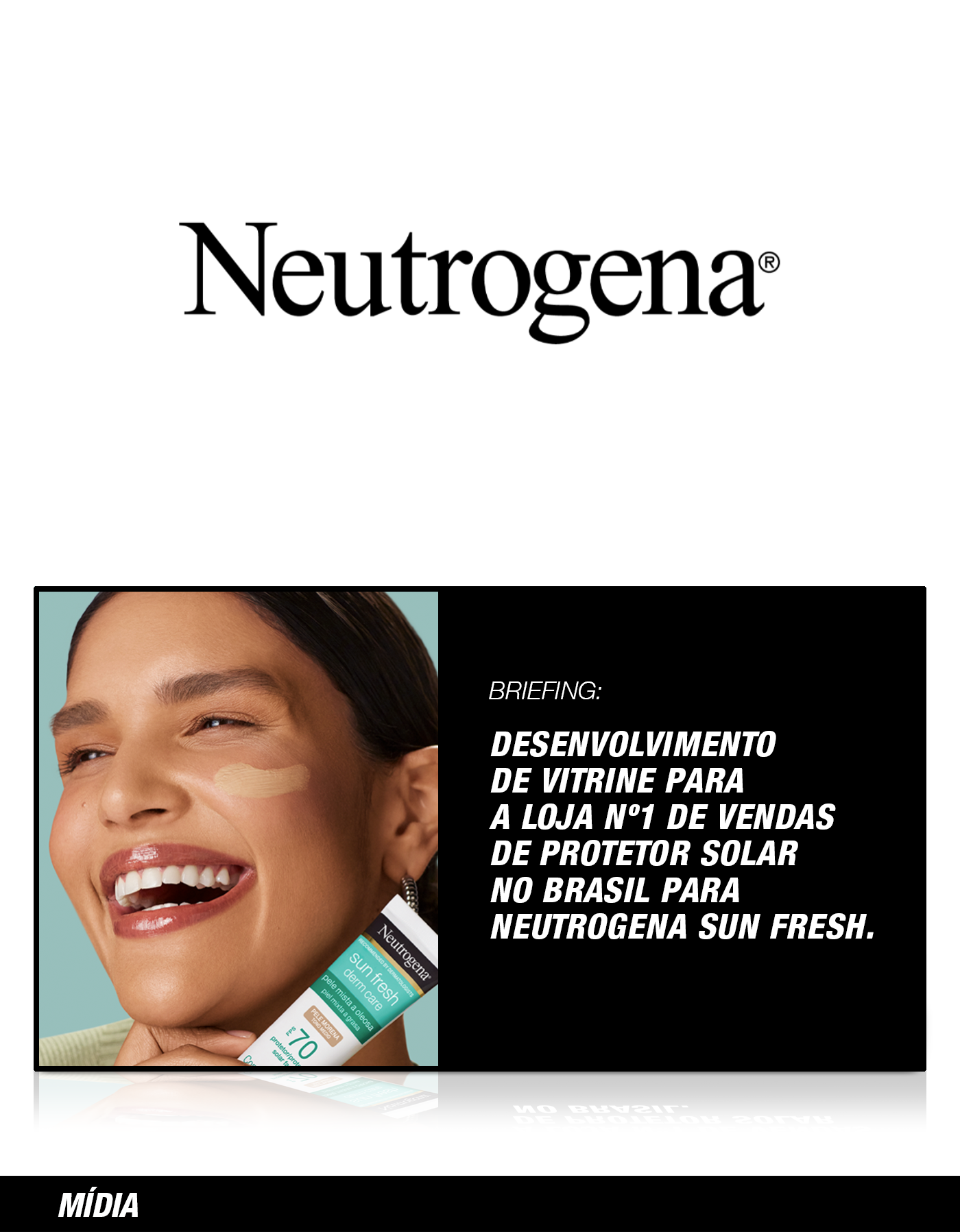 Neutrogena sunscreen vitrine showcase cenografia mulher woman skincare protetorsolar