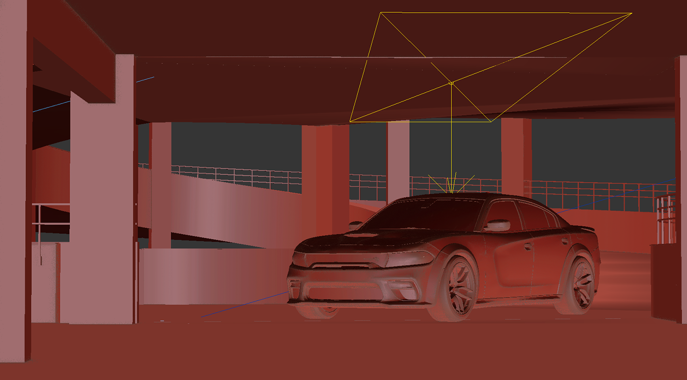 car automotive   3D Render 3ds max vray CGI visualization dodge charger