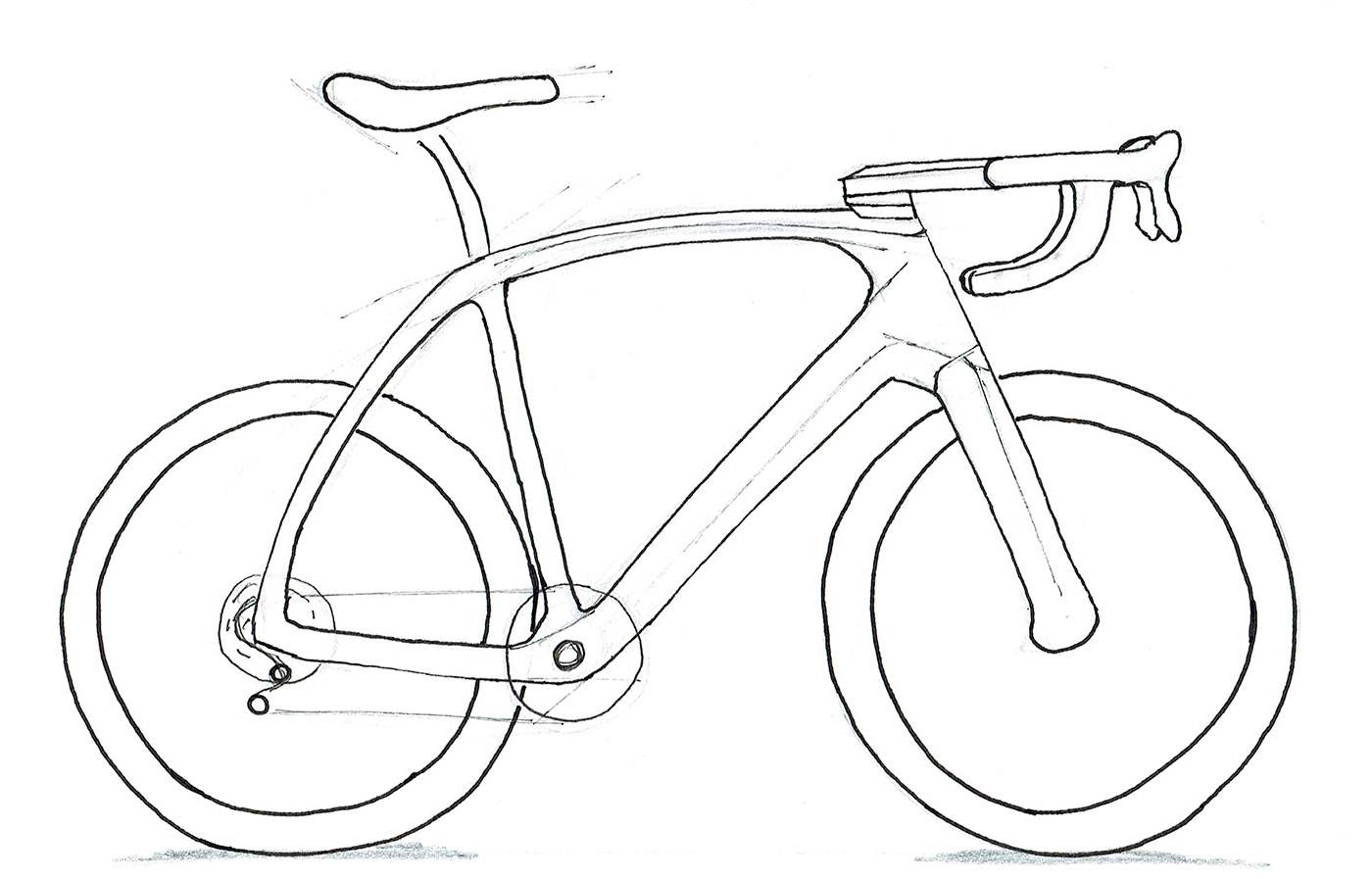 Cycling sketching bike design road bikes