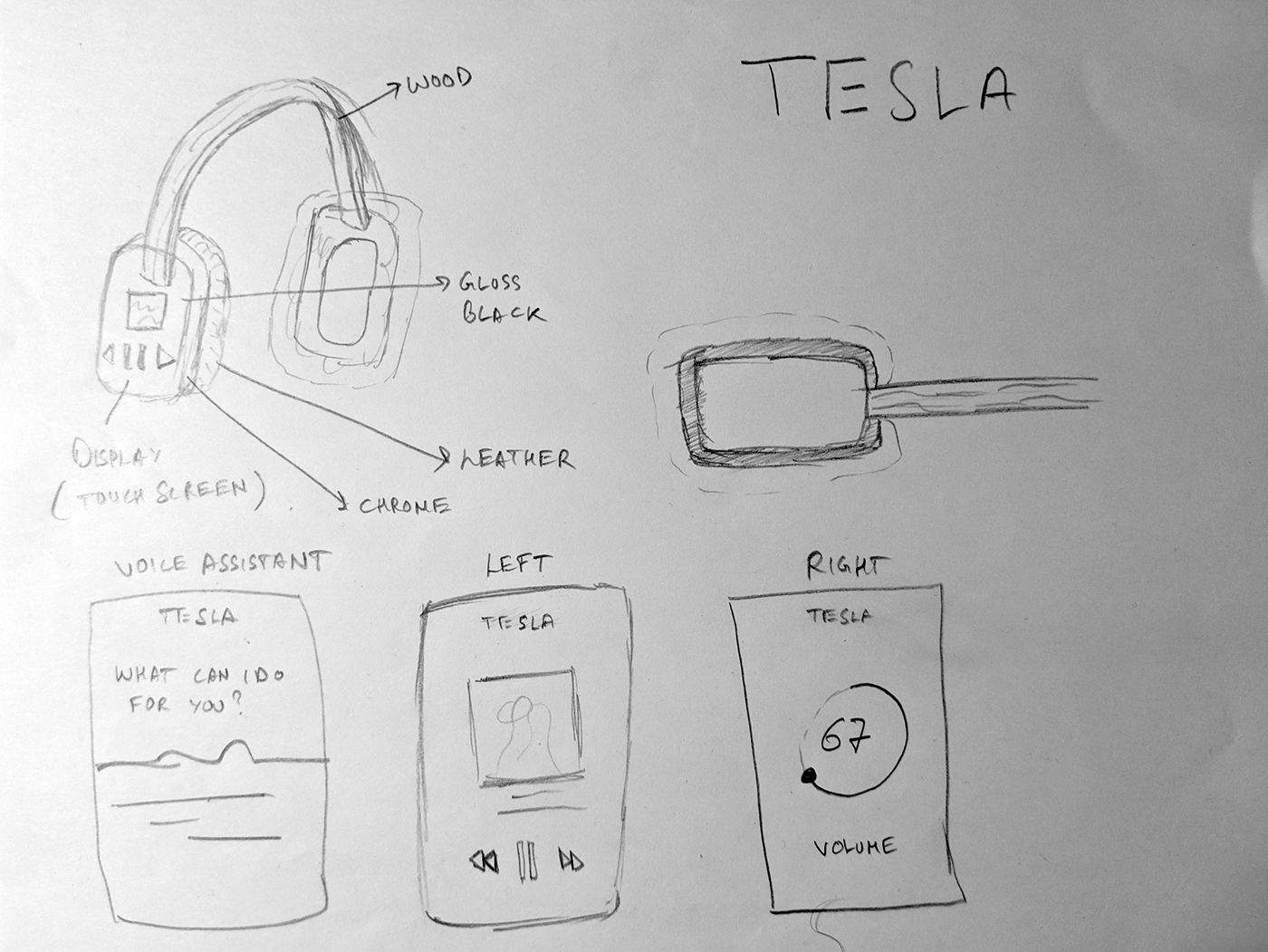 tesla headphones concept 3D