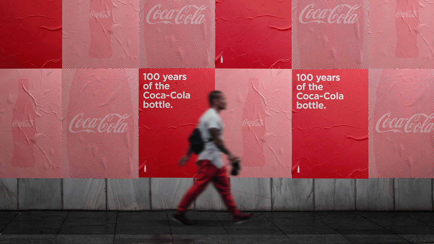 Wall covered by coca cola poster designed by tholon