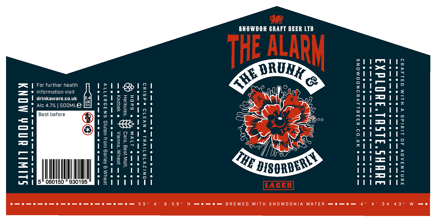 product design  graphic design  adobe illustrator the alarm band merch craft beer Beer labels design