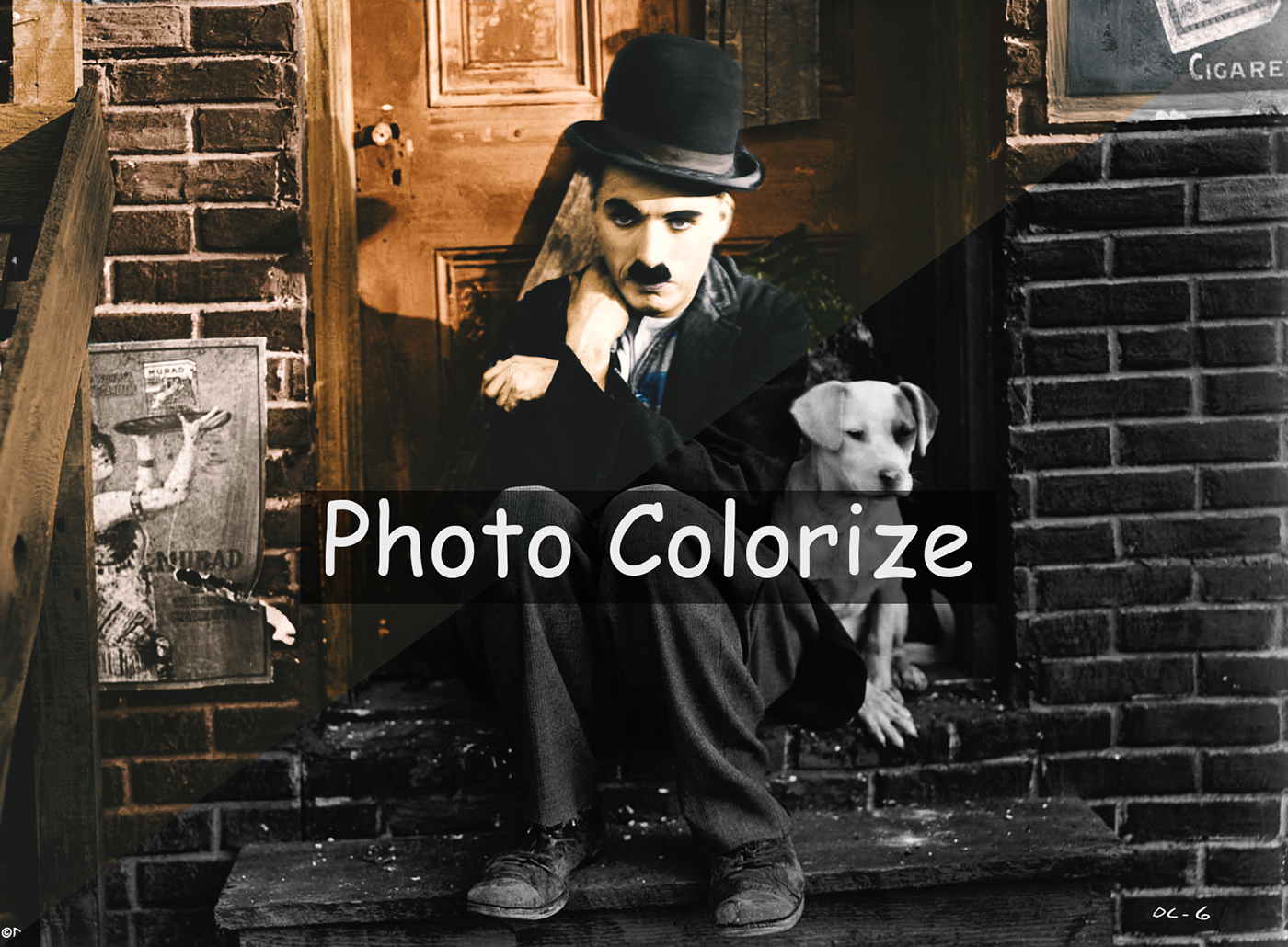 old photo colorize colorizing charlie chaplin Cinema retouching  photo editing old coloring