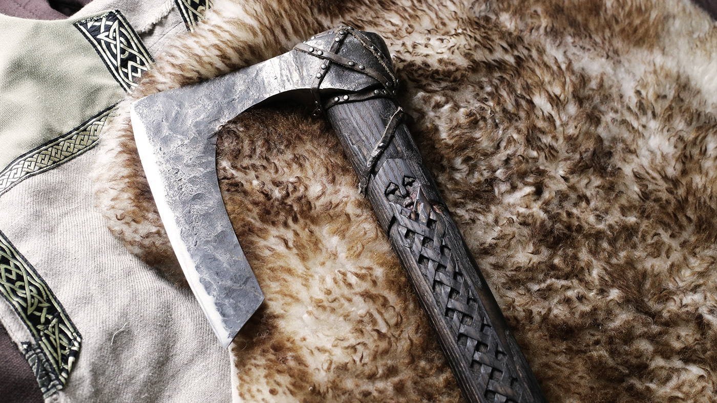 vikings Thor Odin norse gods costume axe ILLUSTRATION  engraving graphic design  blacksmithing