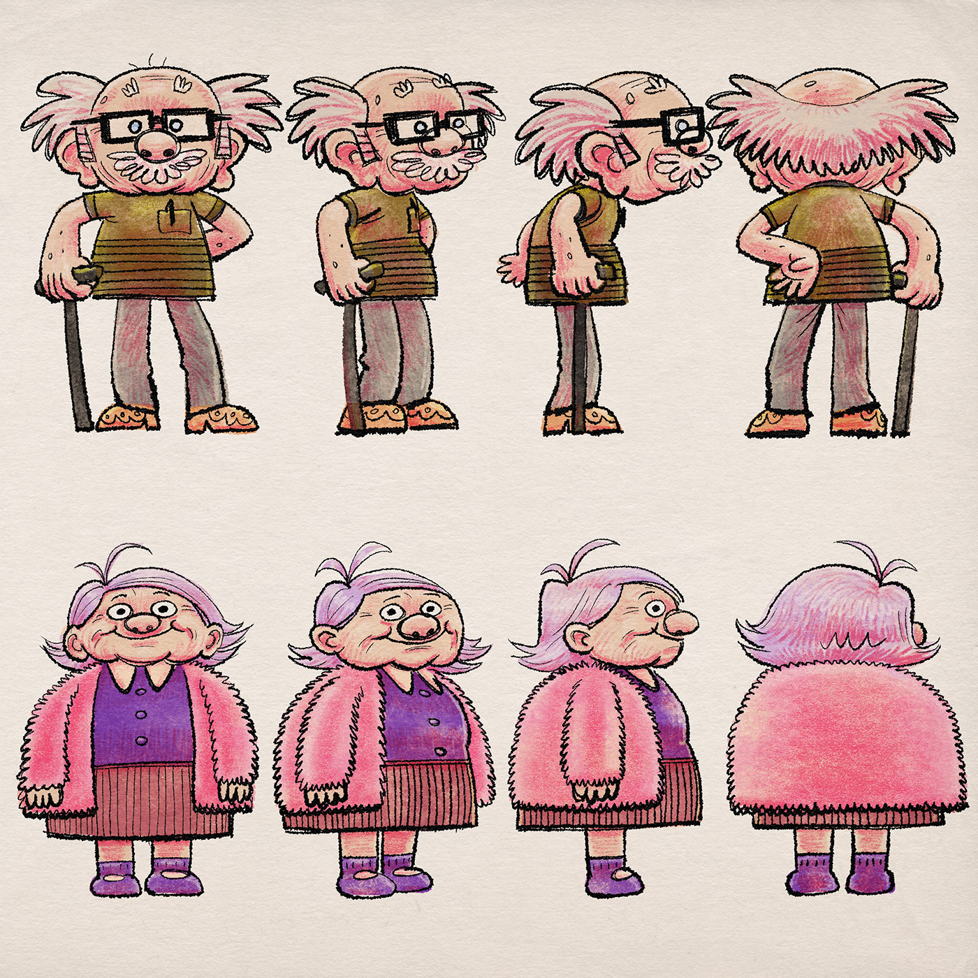 cartoon Character design  children illustration children's book digital illustration grandma grandpa granny Illustrated book Picture book