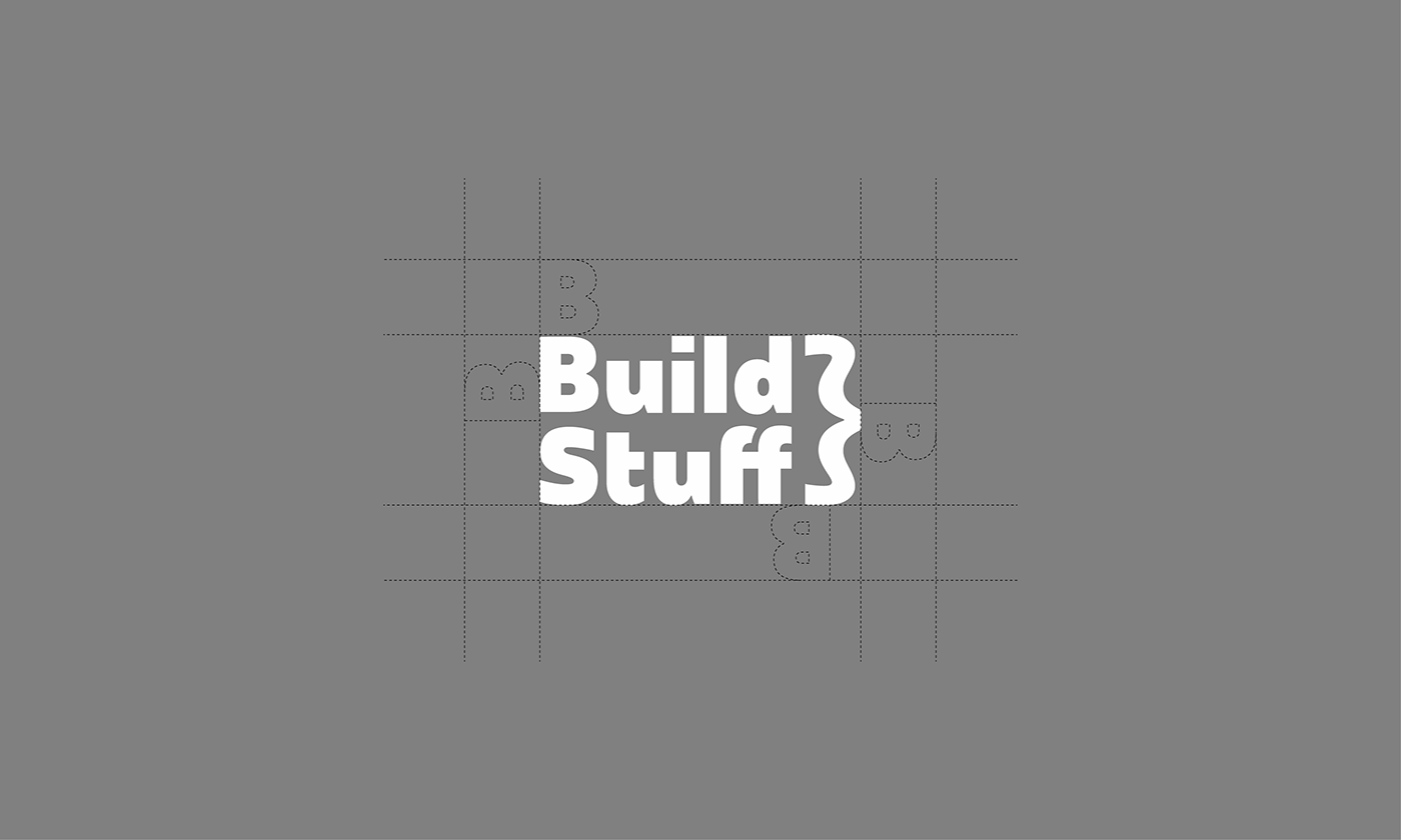 wordmark typo logo ligature build Stuff branding  gradient typography  