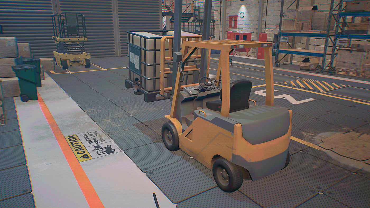Forklift simulation simulation game design Vehicle Unreal Engine Virtual reality metaverse warehouse industrial