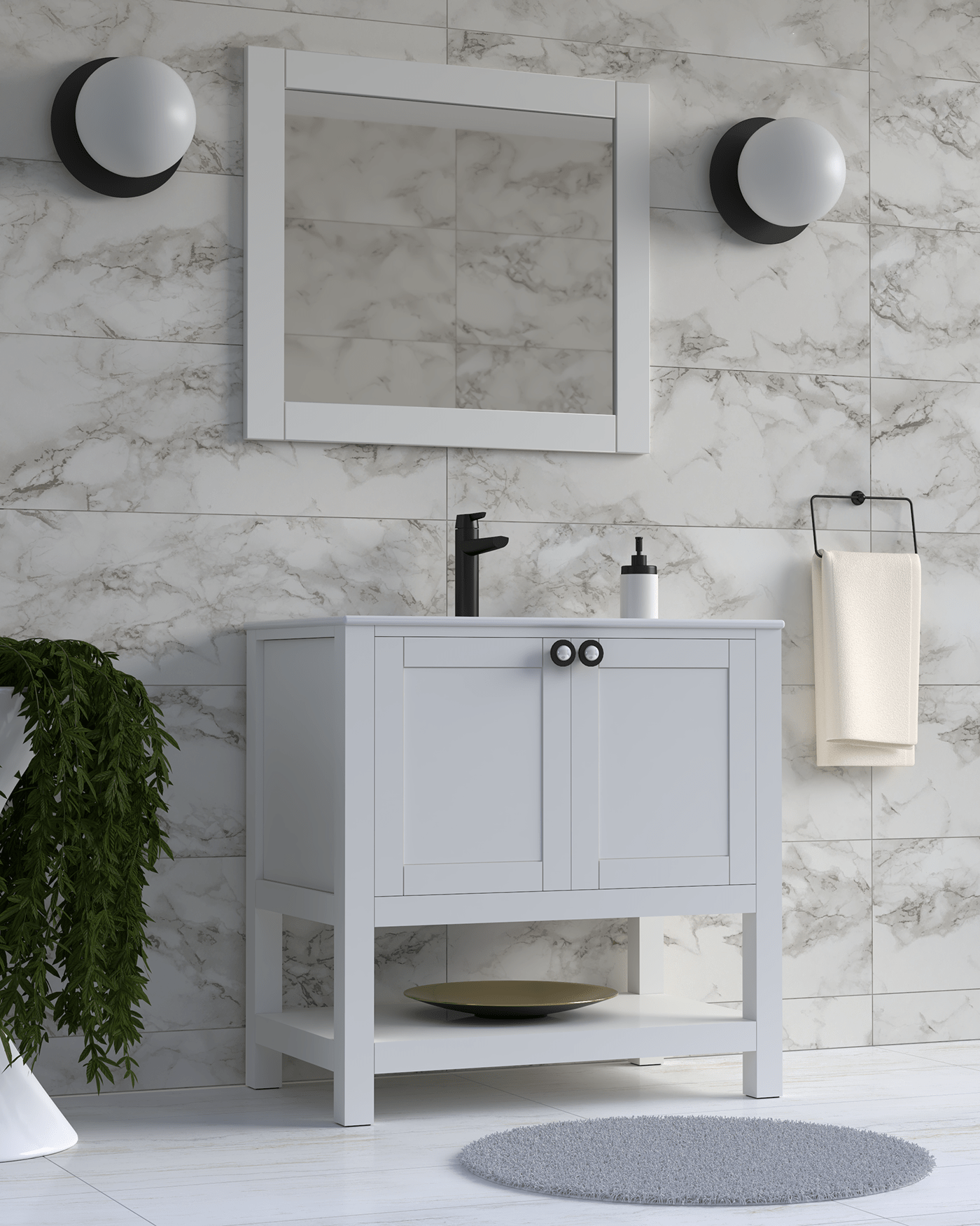 bathroom cabinet Entertainment mirror Render Sink SketchUP vanity visualization vray