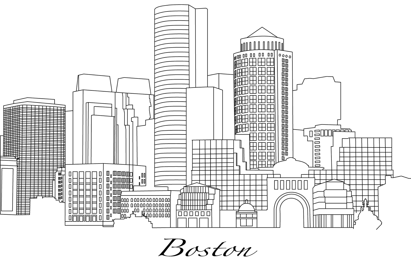 boston skyline city trace
