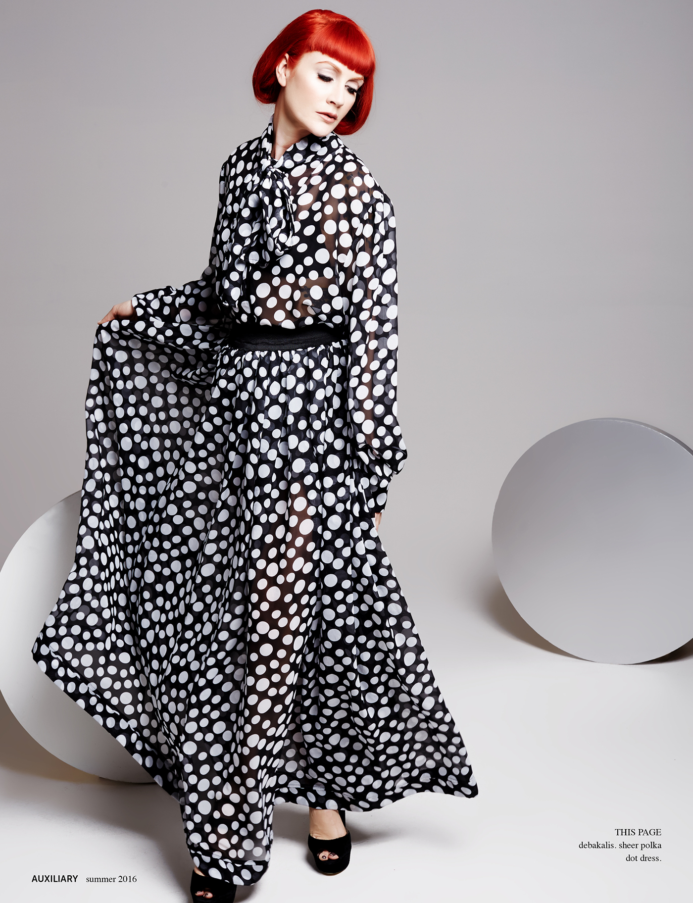 editorial Fashion  black and white stripes polka dots studio