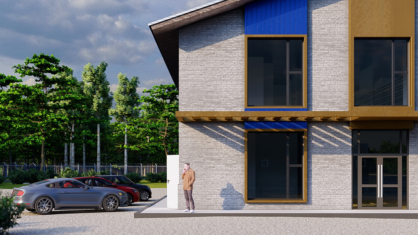 architecture exterior Render 3D modern