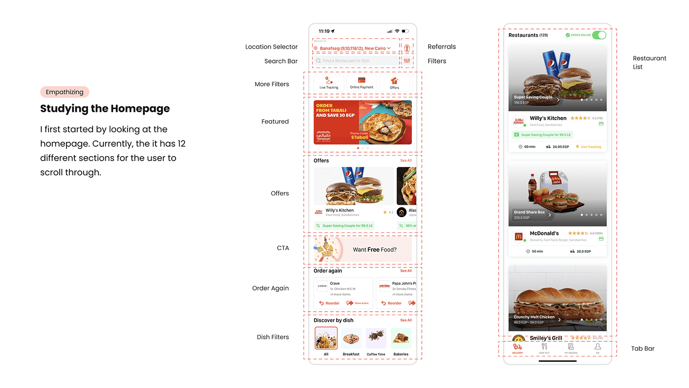 app Case Study food delivery homepage product design  UI ux