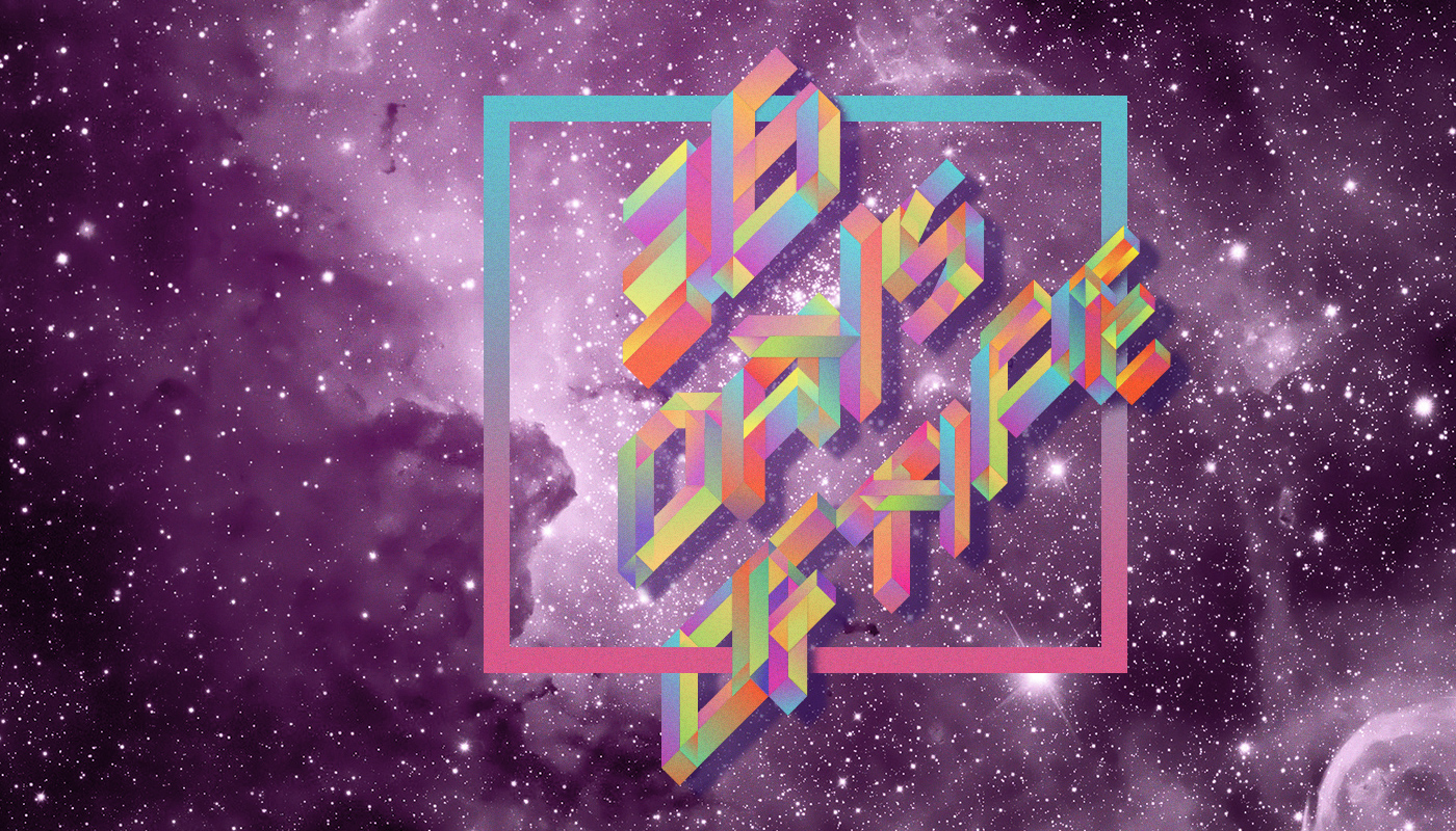 Free font font Space  gradient colorful fontface gradients Space Oddity david bowie typography  