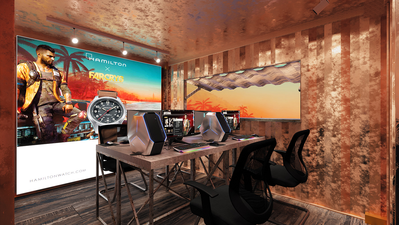 3D architecture archviz booth game Interior visualization Exhibition  expo Render