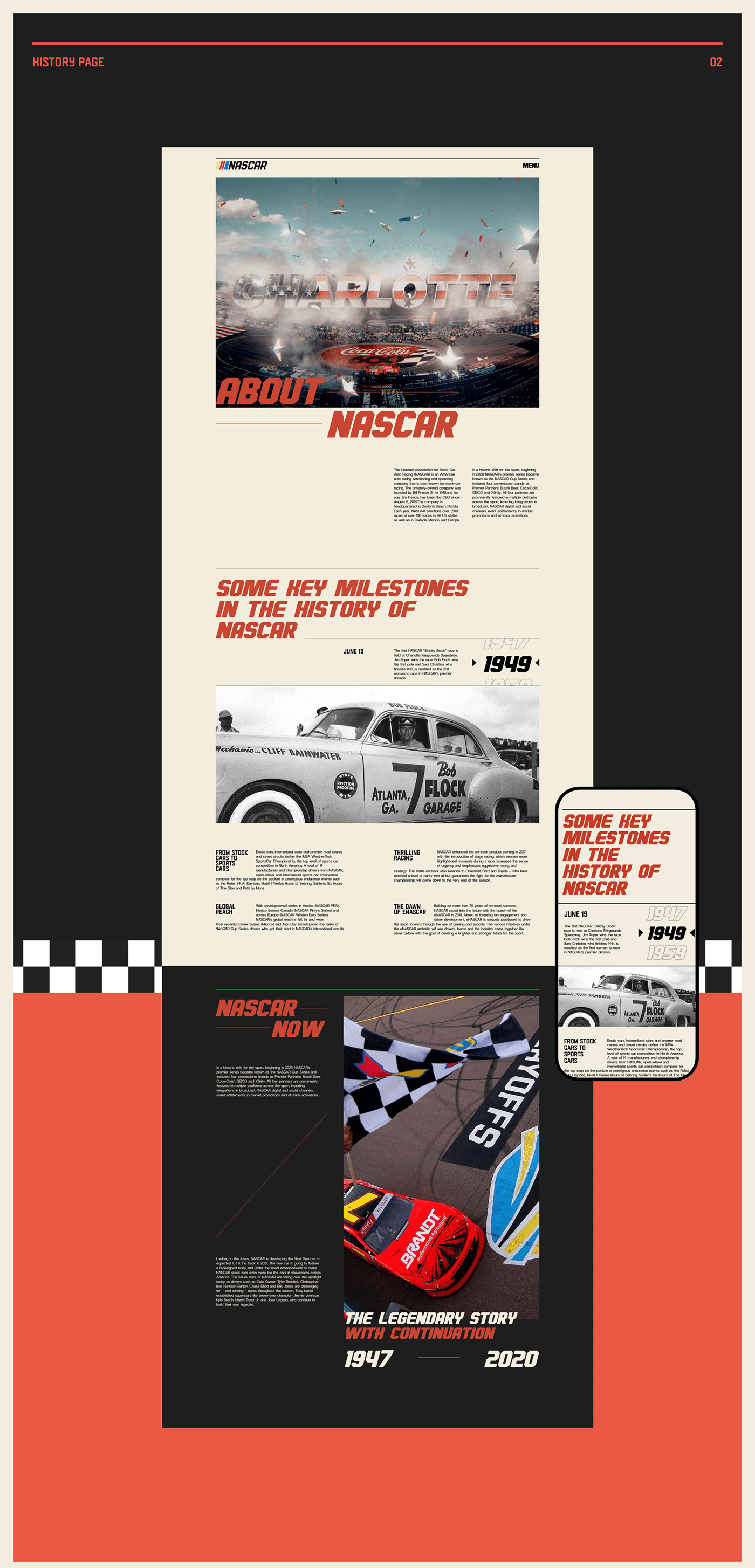 Cars NASCAR Racing redesign ui design ux UX design ux/ui Webdesign Website
