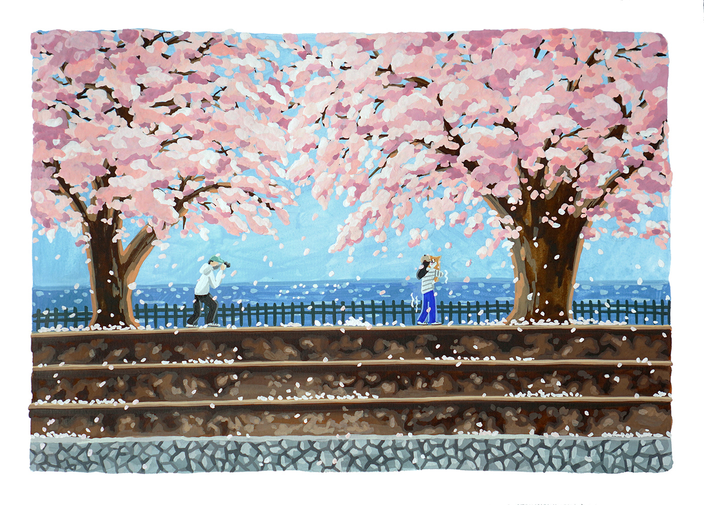 арт ILLUSTRATION  Drawing  artwork spring Finearts Landscape Painting gouache painting watercolor dseng