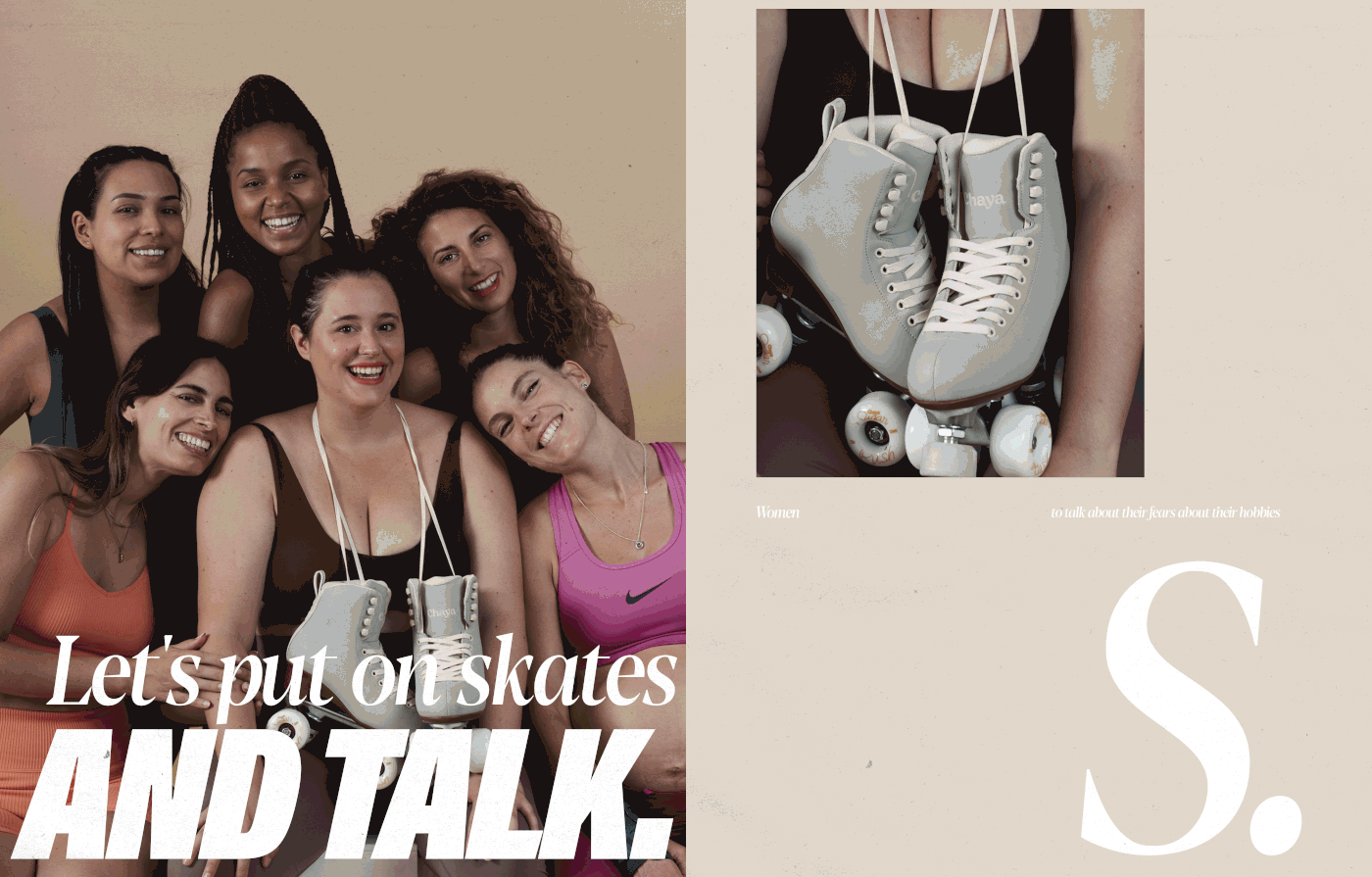 campaign women skates design visual identity Social media post Advertising  rollerskates talks women empowerment