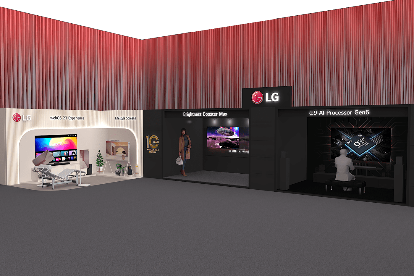 lgelectronics OLED TV launching event marketing   Advertising  brand identity booth design Event LGE mediaday