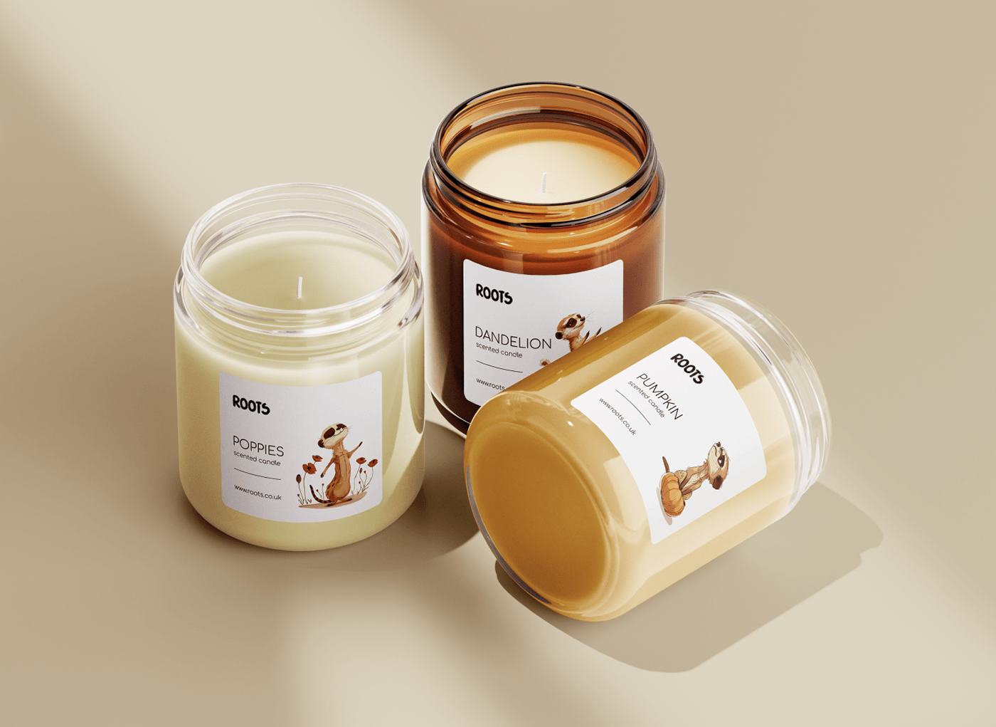 Brand Identity for eco-friendly store. Candle packaging design.