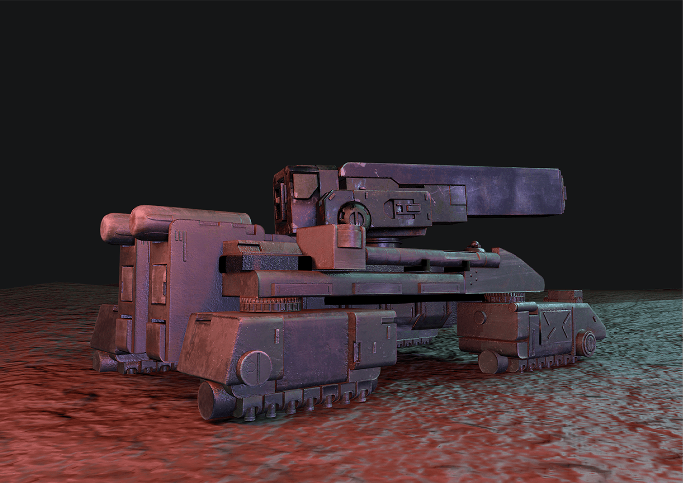 3d modeling Maya Scifi Tank 3D subtance painter