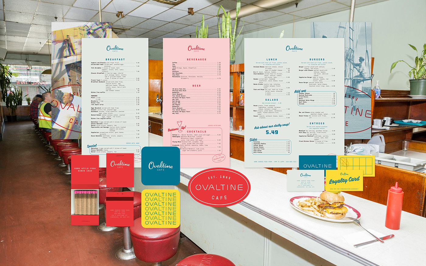 branding  graphic design  print typography   design cafe restaurant menu diner identity