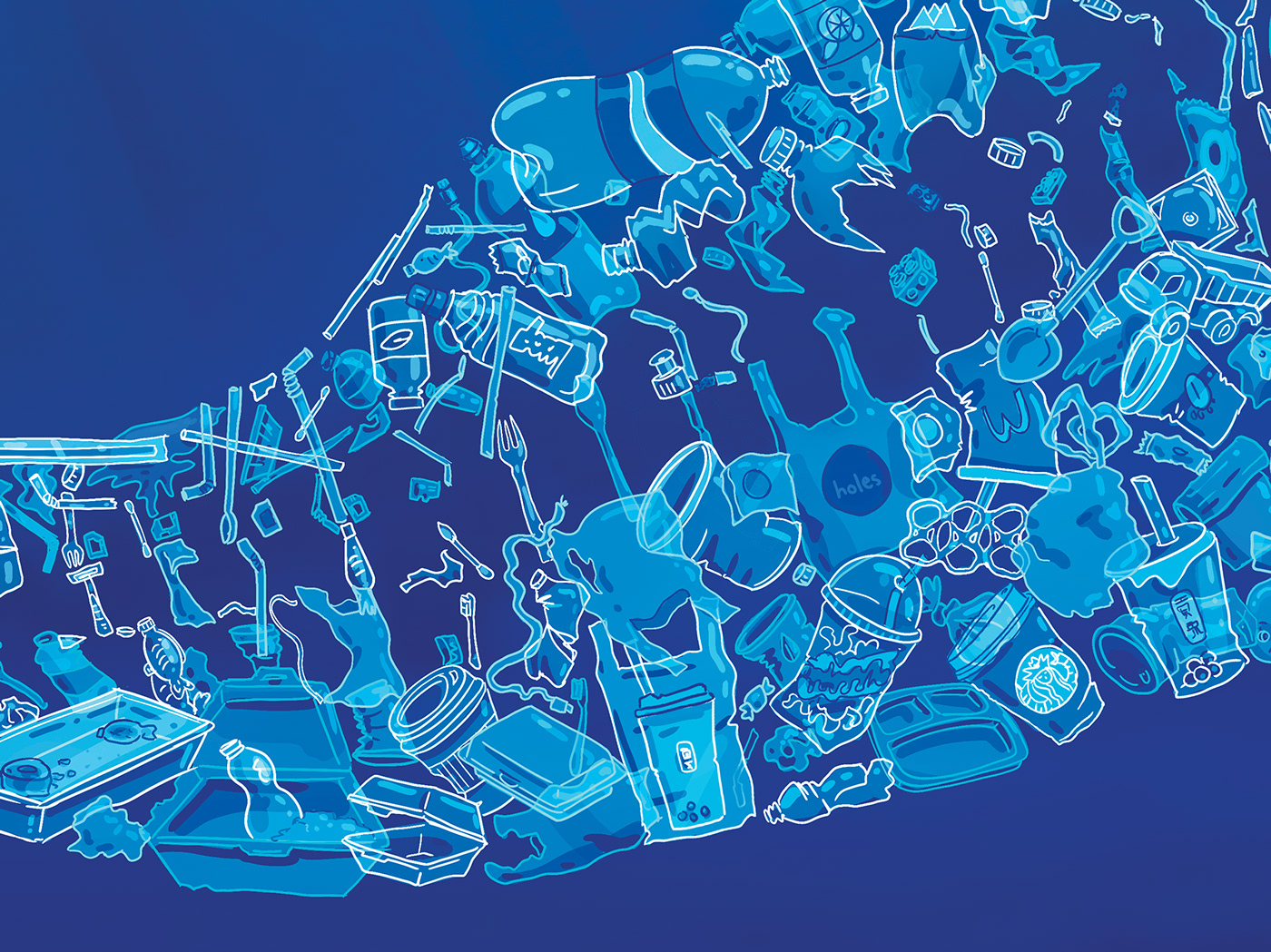 design ecosystems ILLUSTRATION  infographic Ocean plastic plasticpollution poster Whale