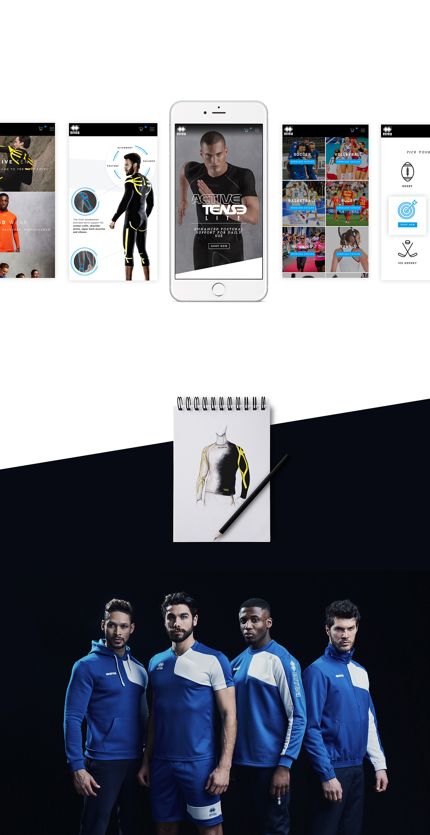 sportwear rebranding infographics sport apparel print design  e-commerce Garments company profile clean