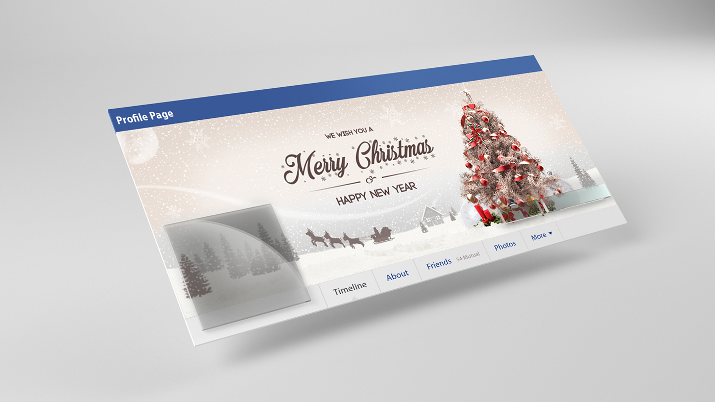 fb greeting happy Holiday Magic   merry new year profile cover facebook Christmas