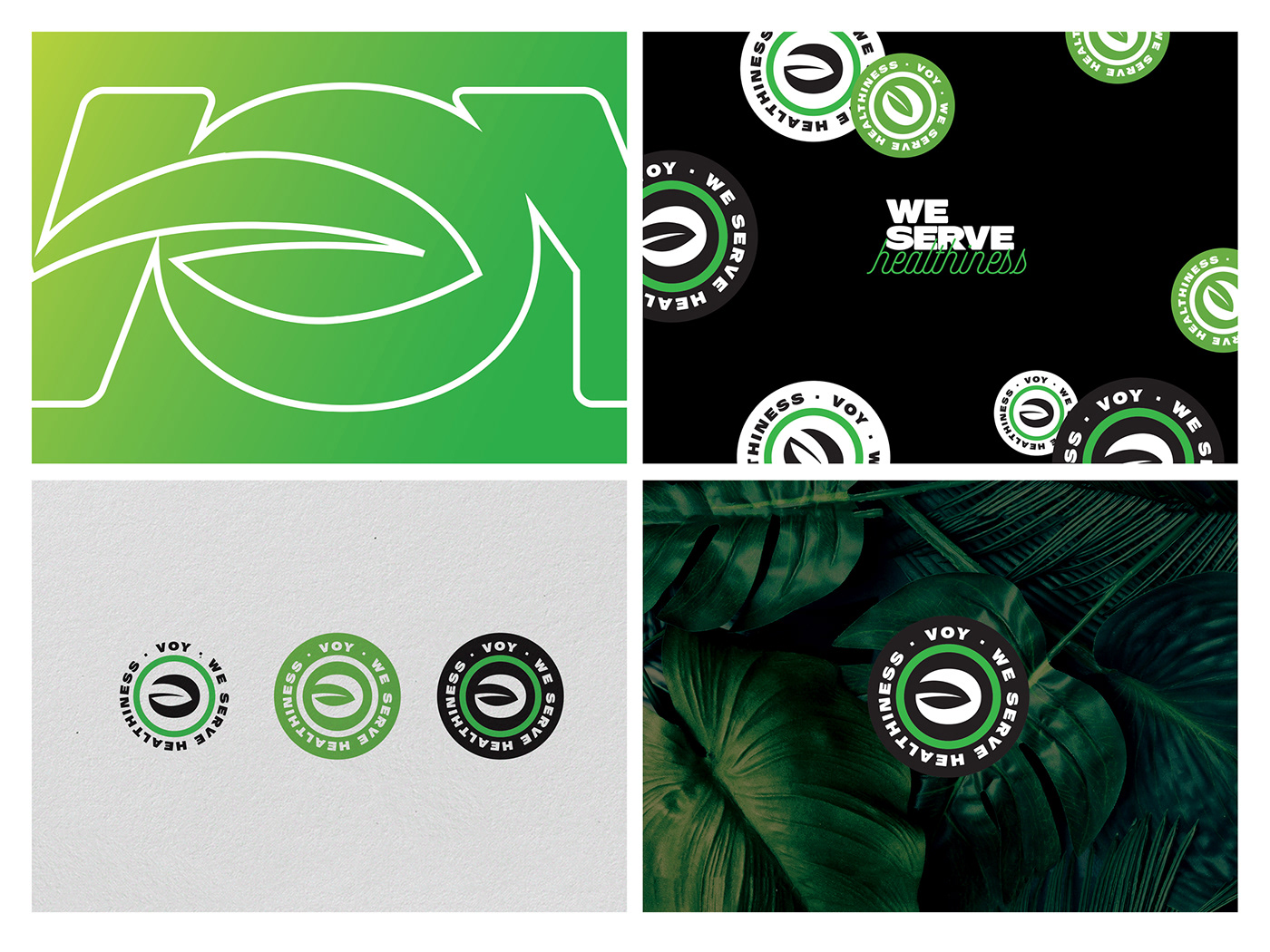 VOY healthy Food  fitness green leaf logo package Saudi F&B