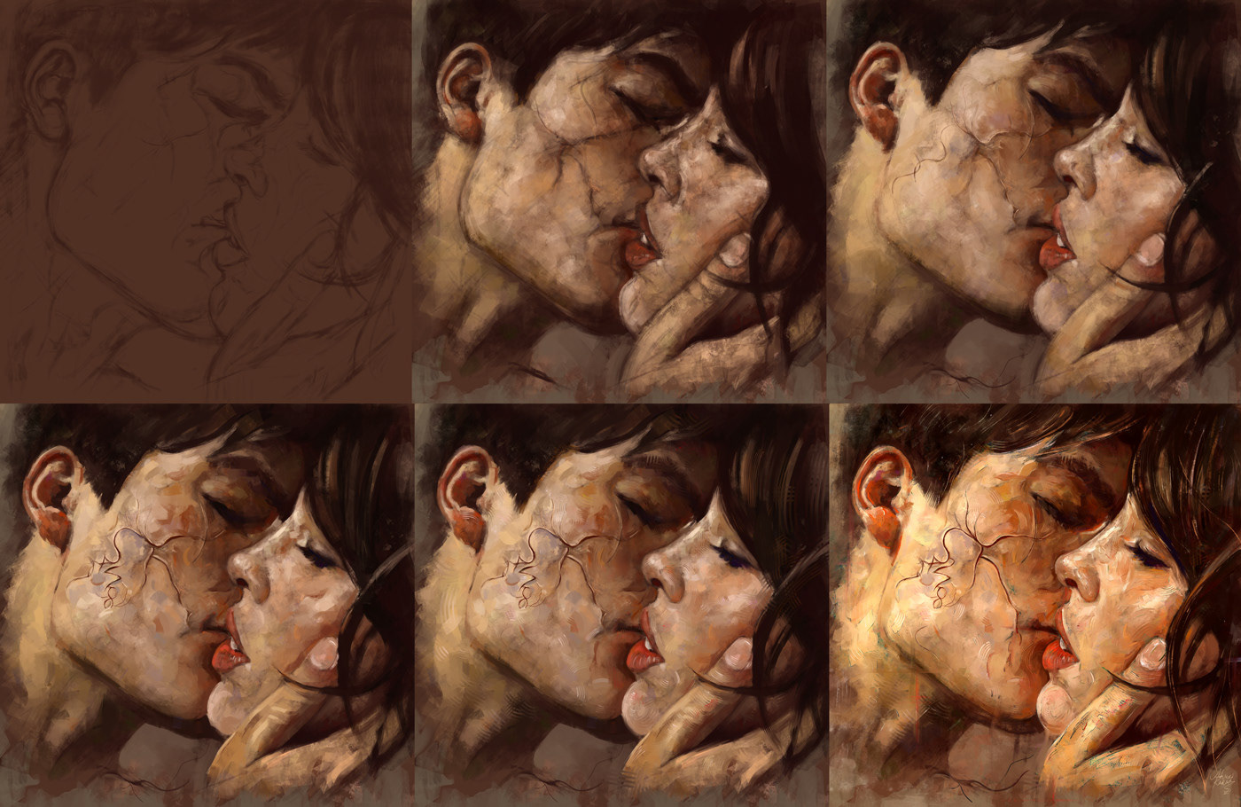 ILLUSTRATION  kiss portrait kissing digitalart Love digitalpainting Drawing  soulmate painting  