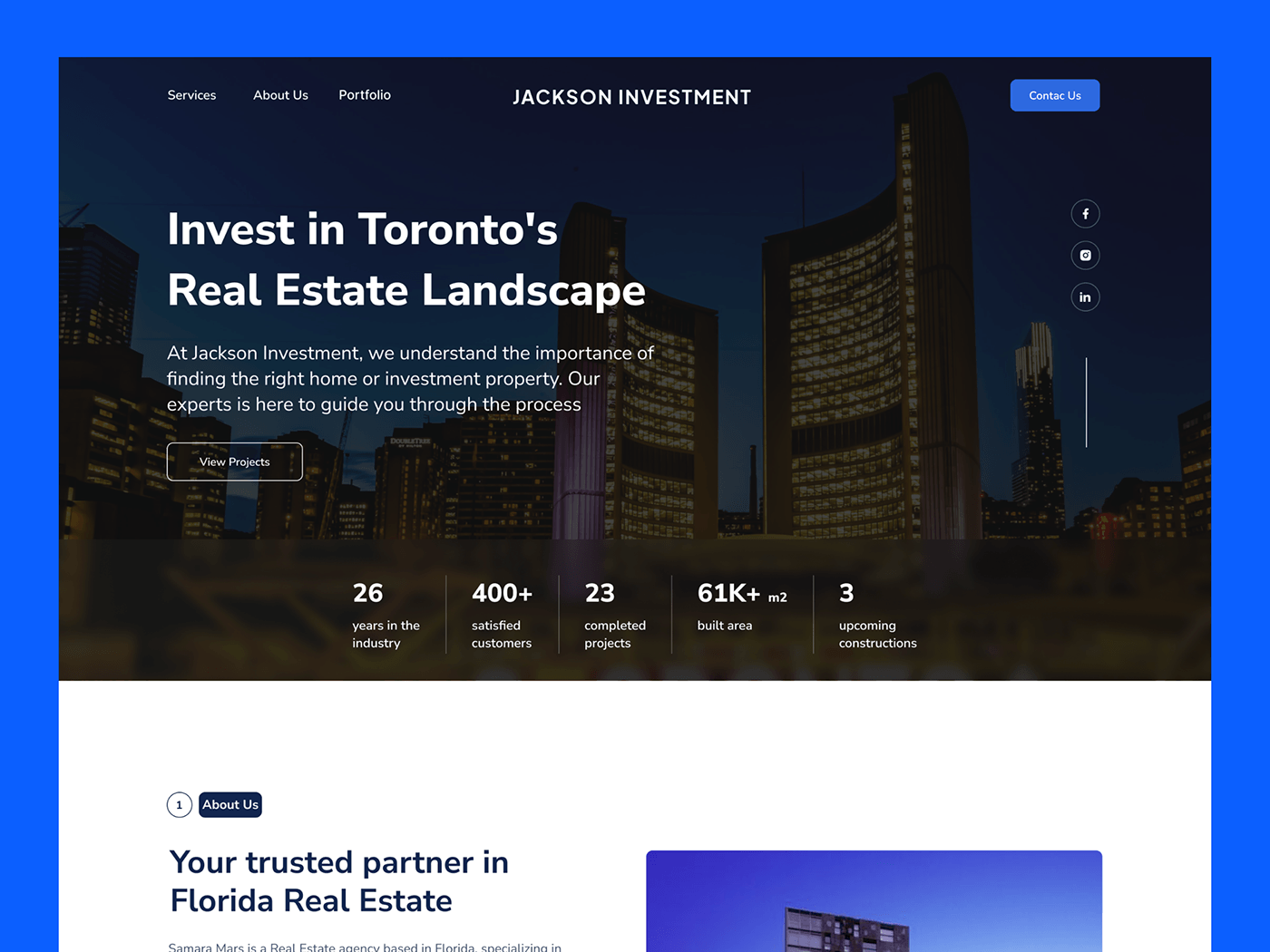 UI UI/UX landing page Website Design Figma real estate visual design