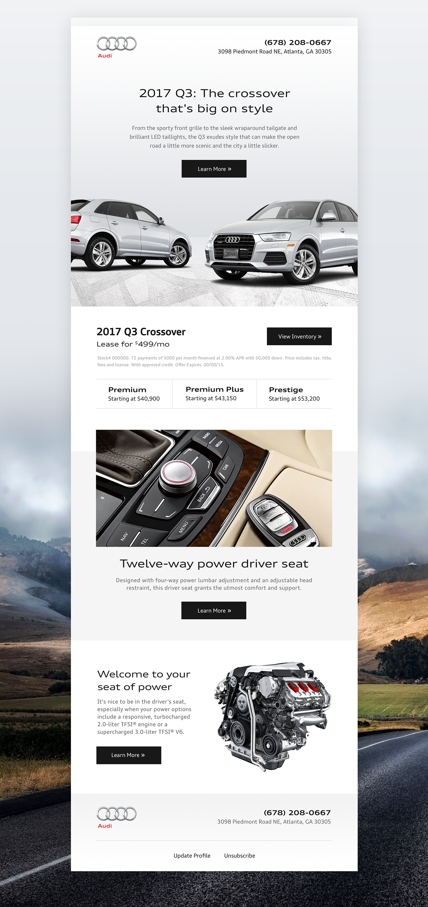 mobile UI ux Email campaign Audi automotive  