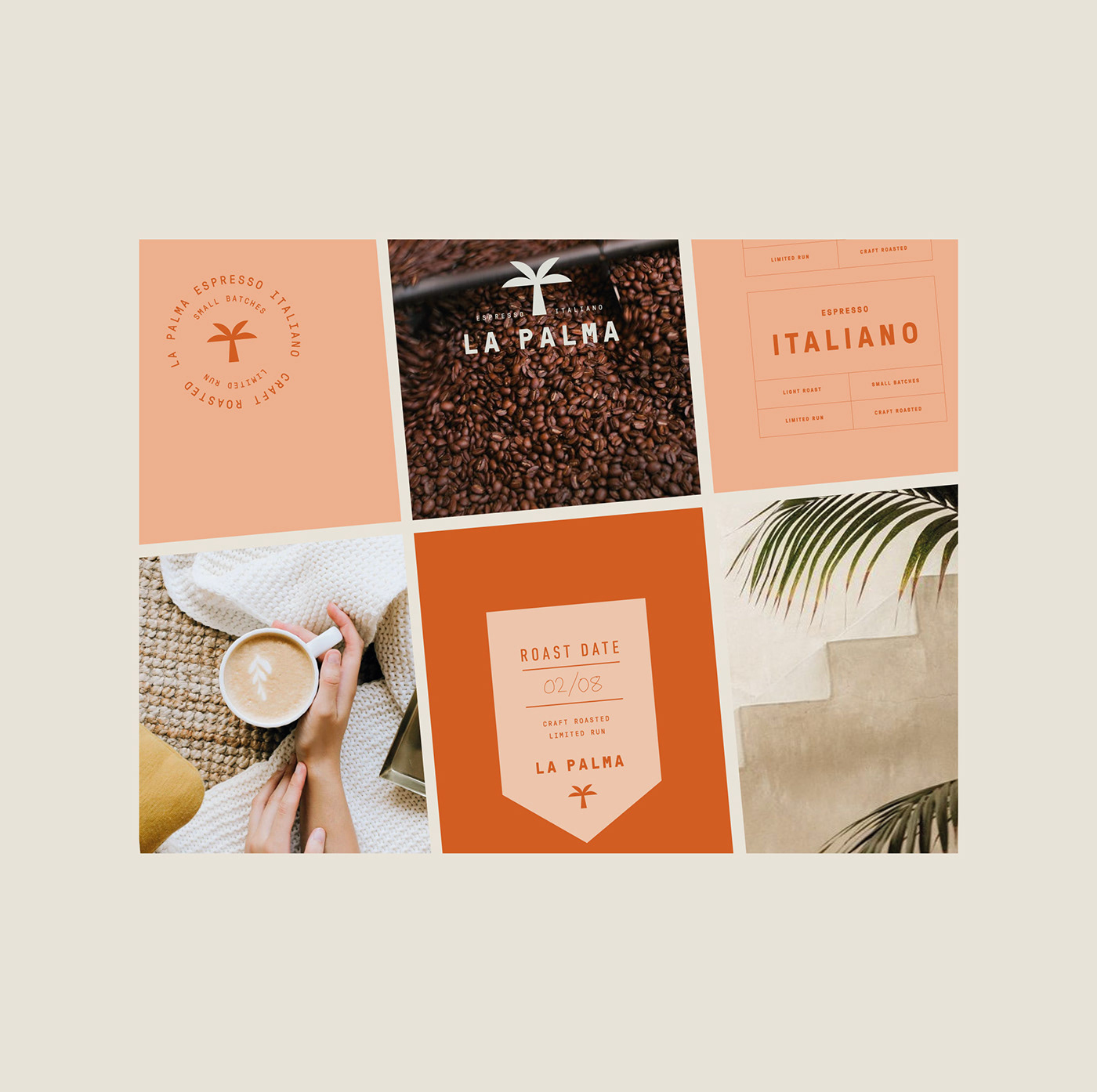 cafe Coffee logo branding  palm Packaging coffee shop espresso roastery tea