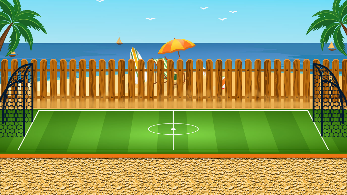 soccer football field Playground stadium headball sports beachball 2Dgame Paintings