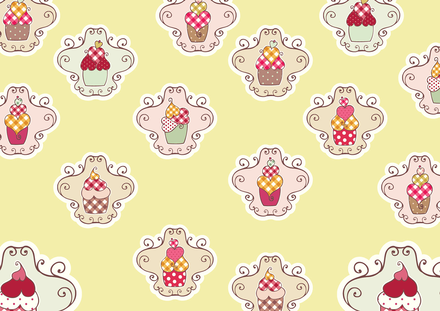 ricettario cupcakes InDesign Illustrator vector graphics recipes