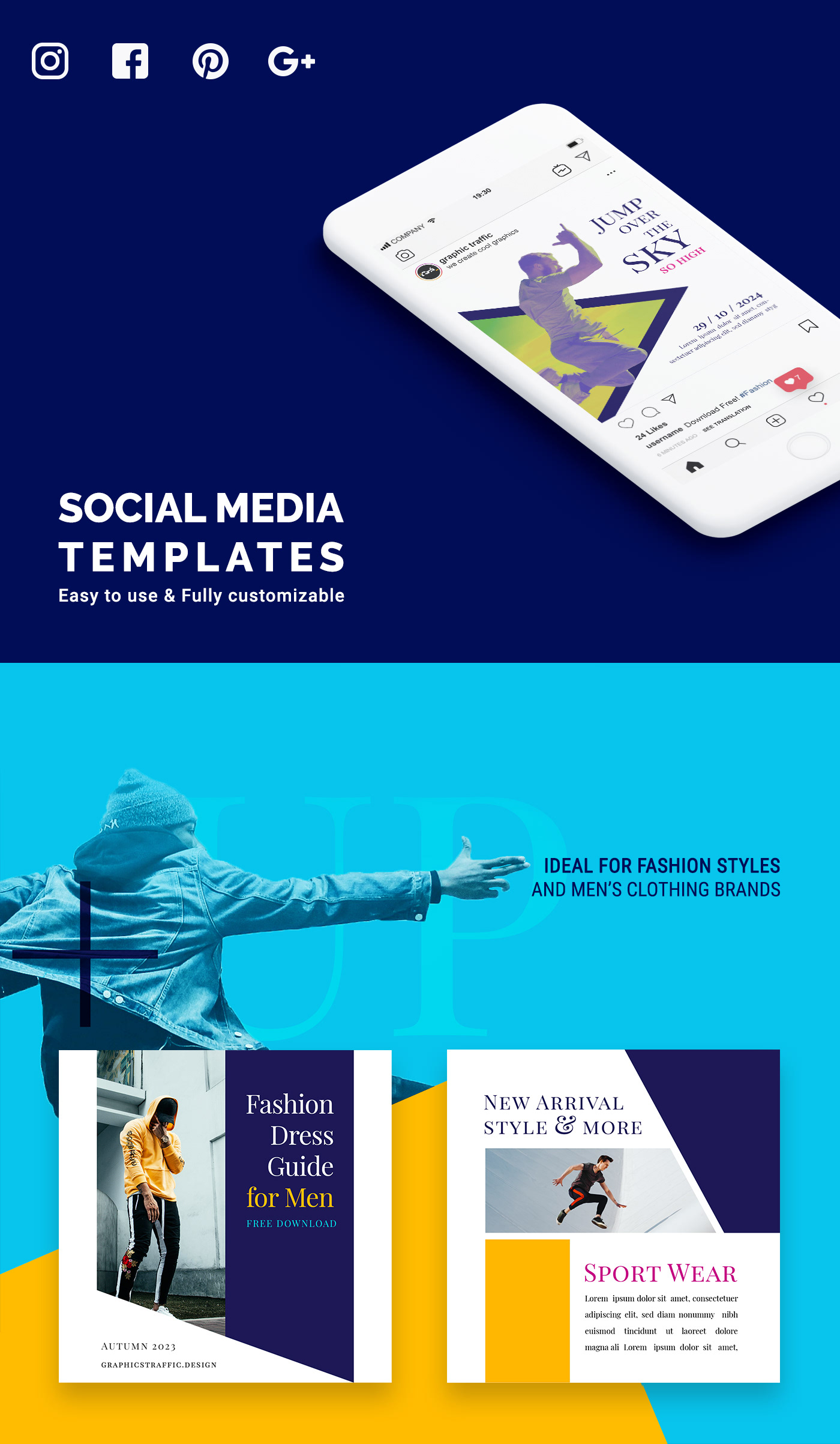 free social media design template photoshop fashion style instagram freebie free download post 2020 trends