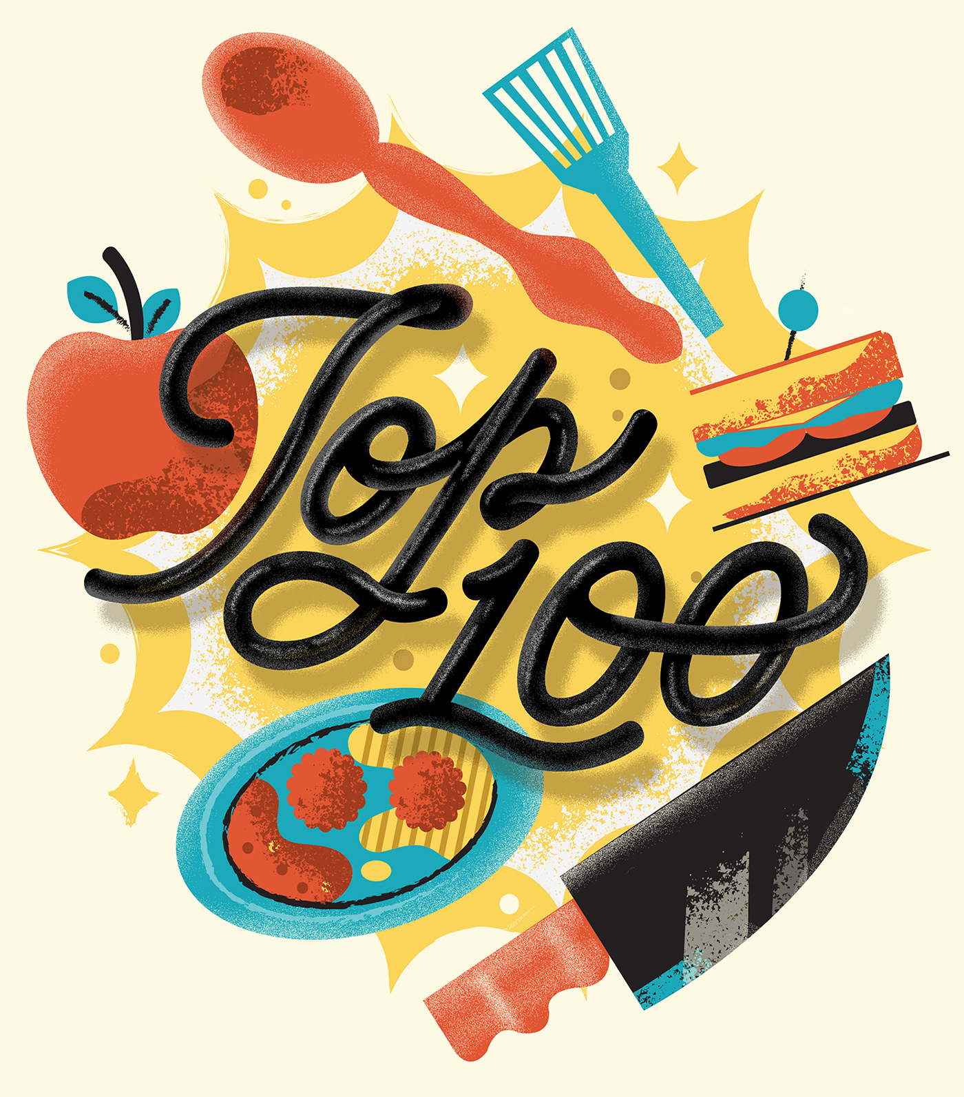 service magazine city people Handlettering cover cooking chef Food  typeography