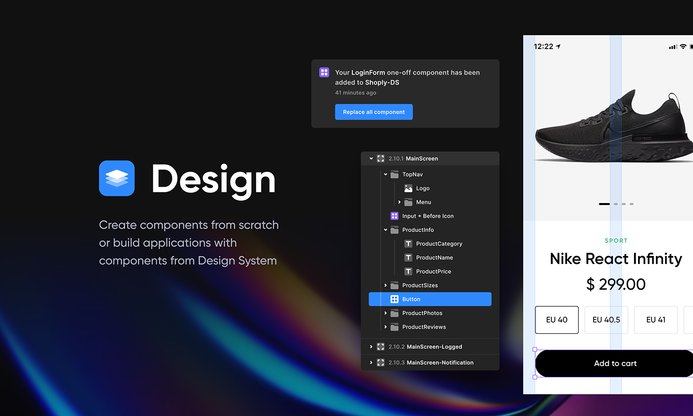 application code concept design design system Editor Interface UI ux macos