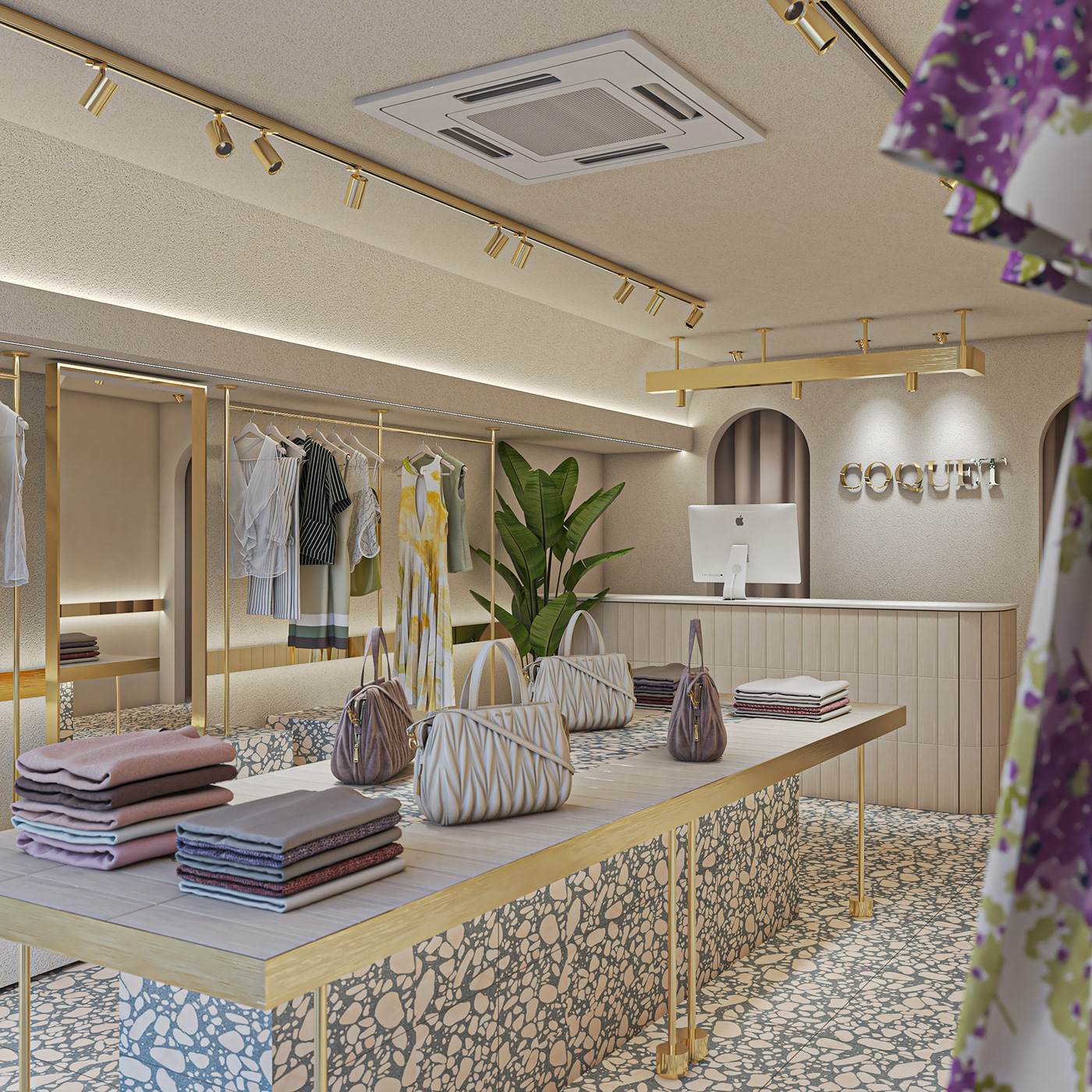 3D 3ds max architecture boutique clothes store interior design  Render retail store vray vrayrender