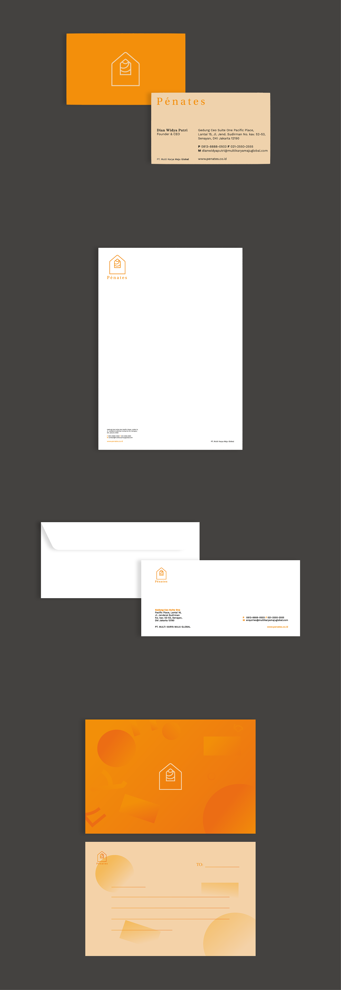 branding  Collateral Freelance graphicdesign home homeware identity logo penates Project