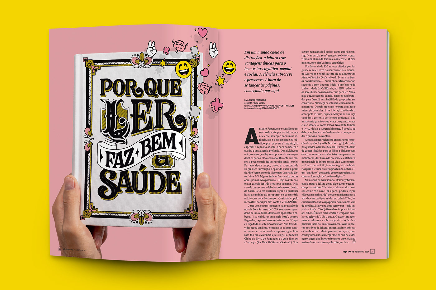 magazine editorial Reading lettering book