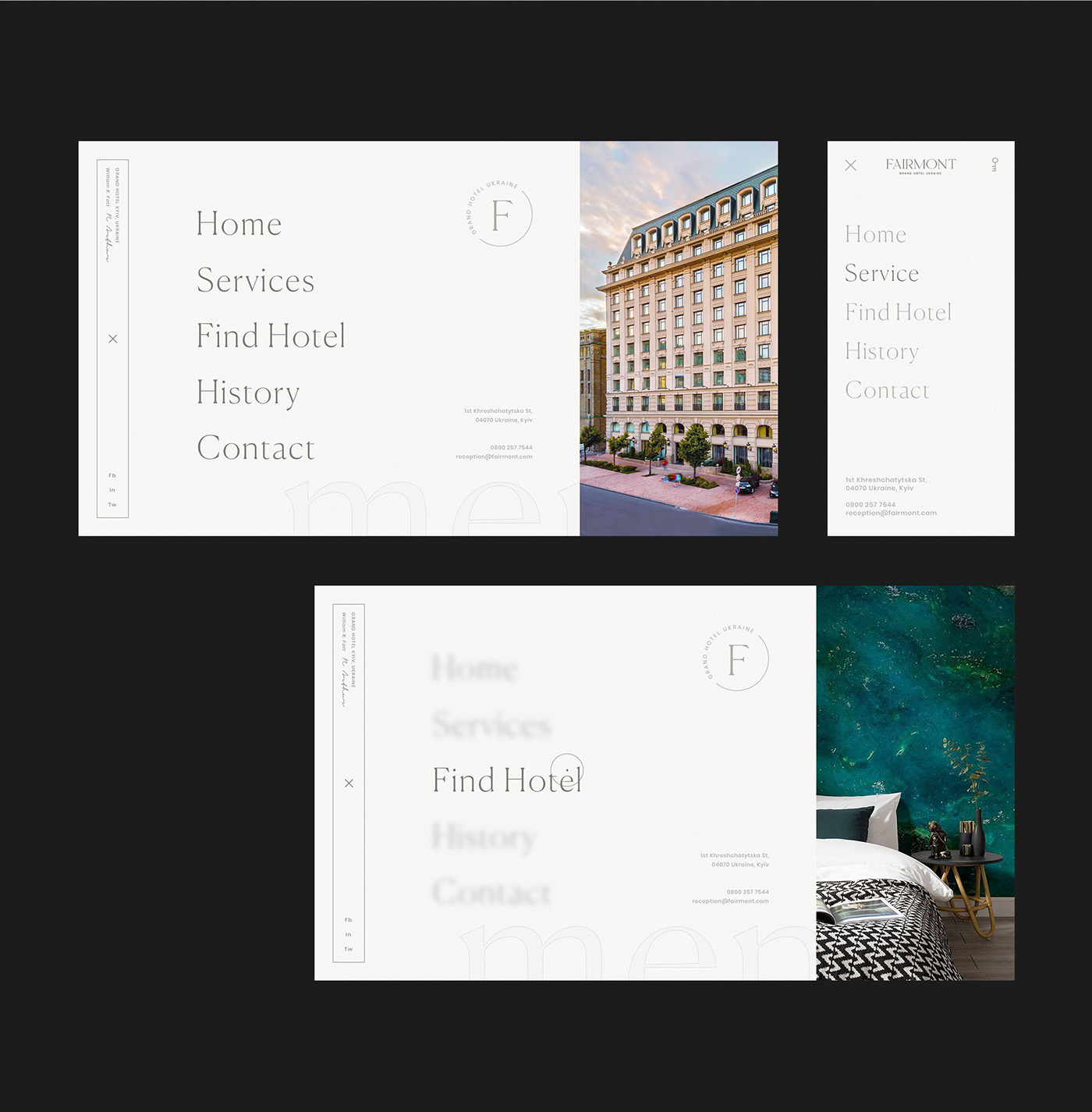 hotel Website branding  UI grid promo minimal identity interaction xD