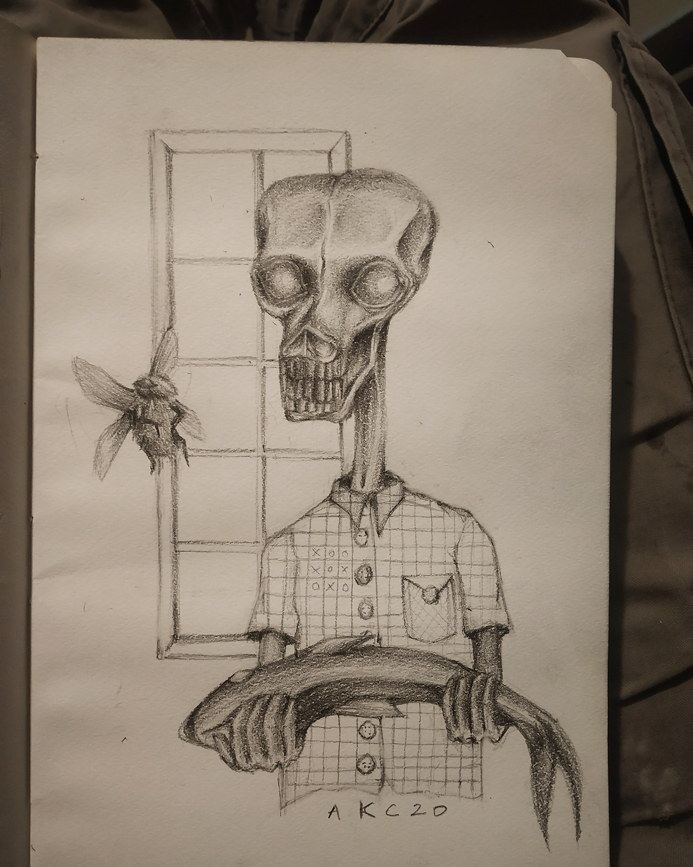 FINEART ILLUSTRATION  India Moleskin paper pencil sketch sketchbook macabre pencil skulls