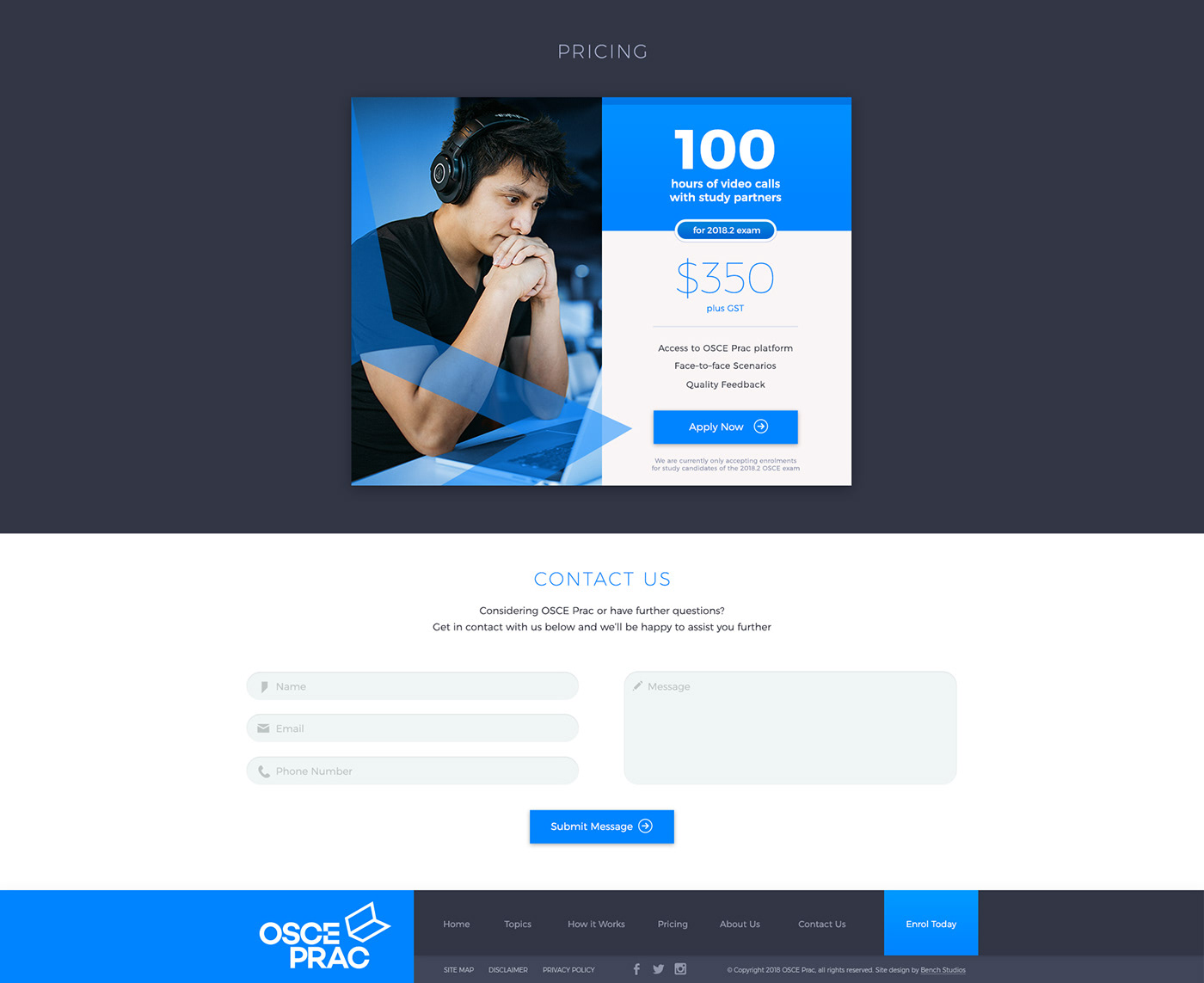 medical exam examination video Platform Web Design  blue grey White