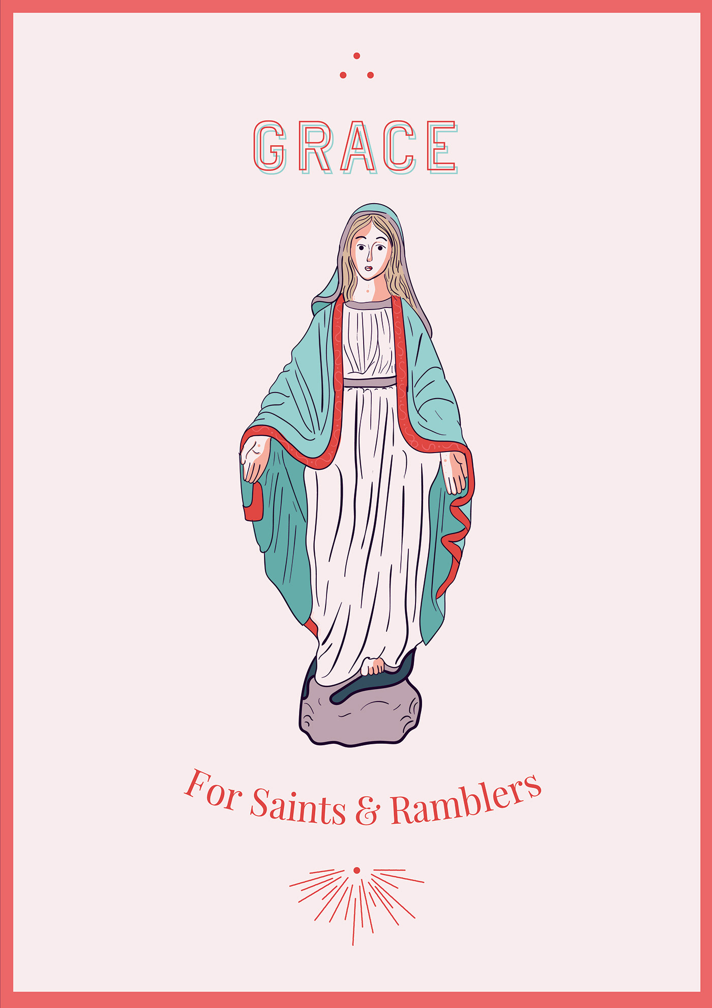 irons and wine Lyrics poster saint grace ILLUSTRATION  digital illustration