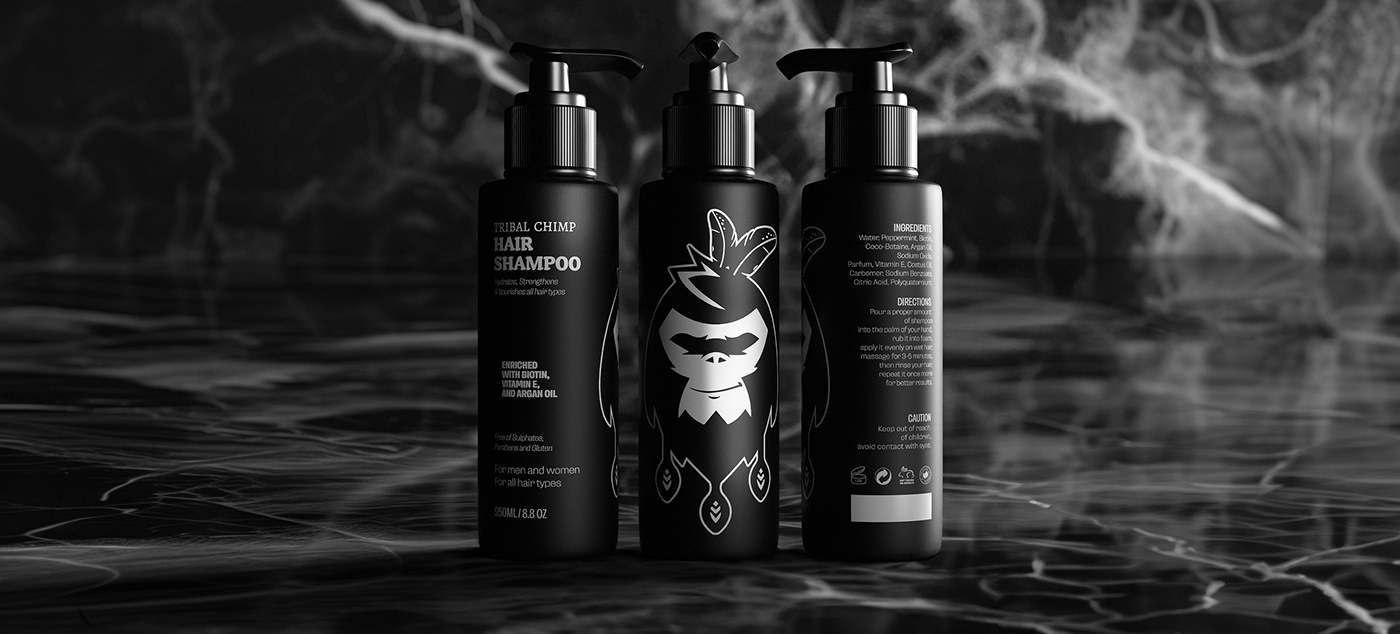bottle Label product Render shampoo hair conditioner hair serum cosmetics label design graphic design 
