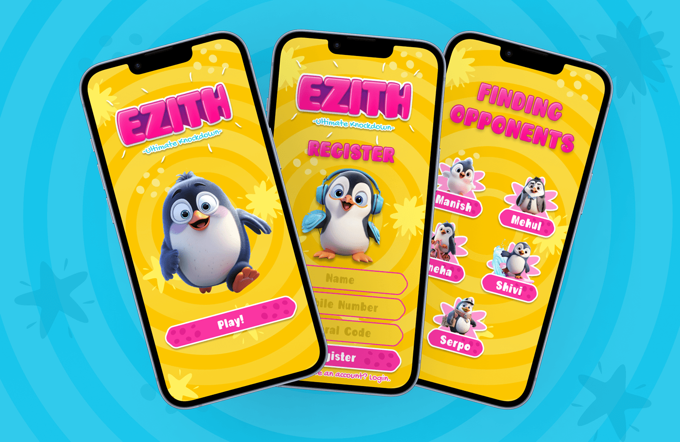 ui design UI/UX Figma UX design user interface game cartoon penguin cute animals