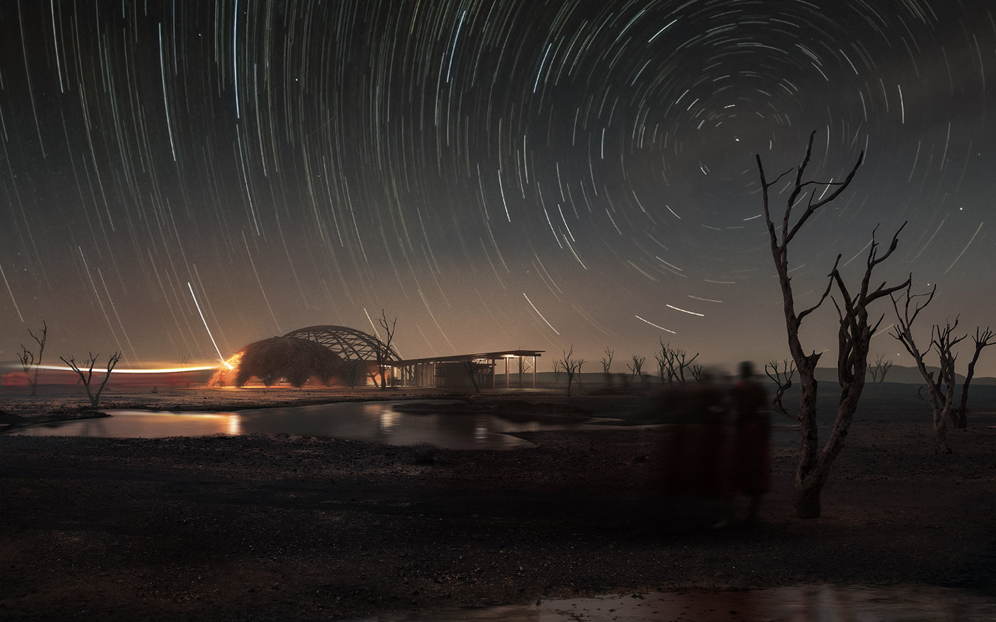 3ds max corona render  africa architecture senegal Star trails Photography  concept art