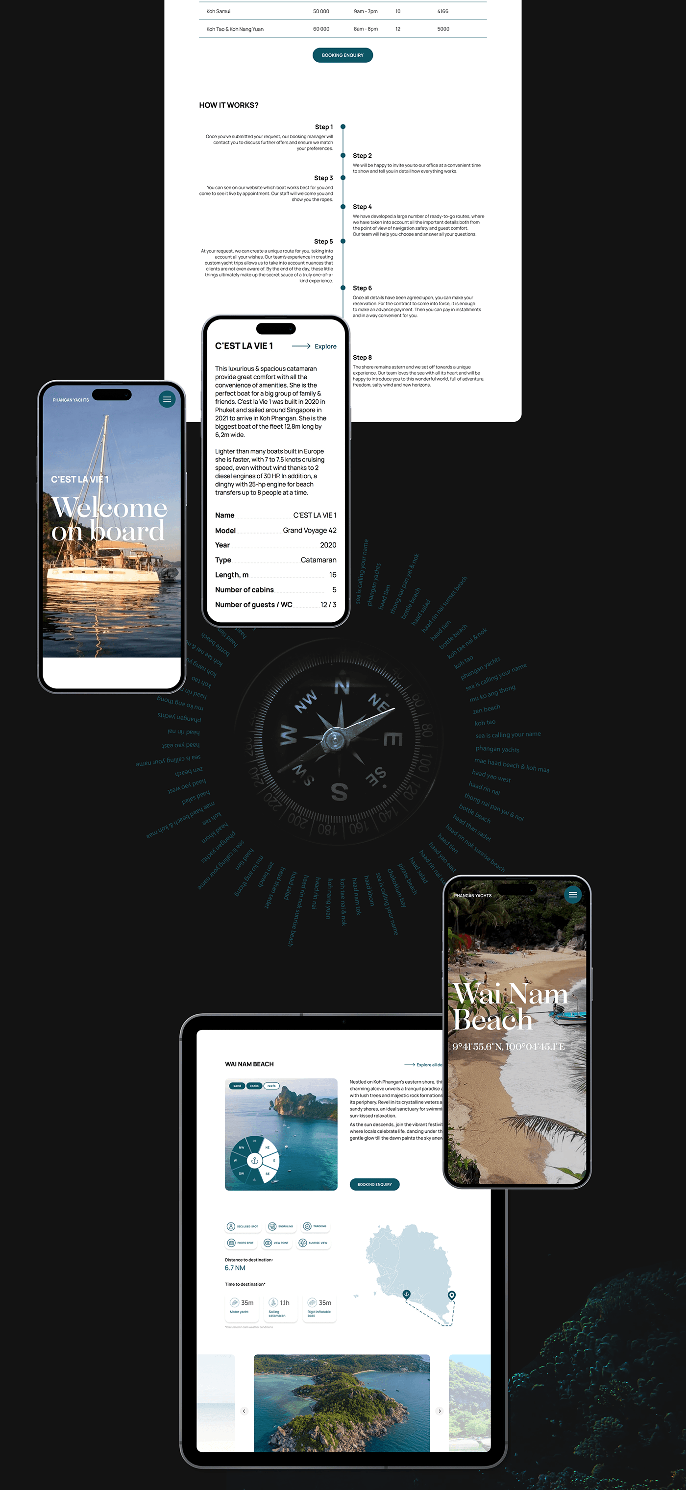 UI/UX user interface Web Design  yacht sailing Ocean sea boat